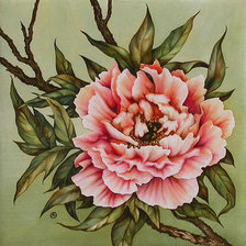 Схема вышивки «красный пион»