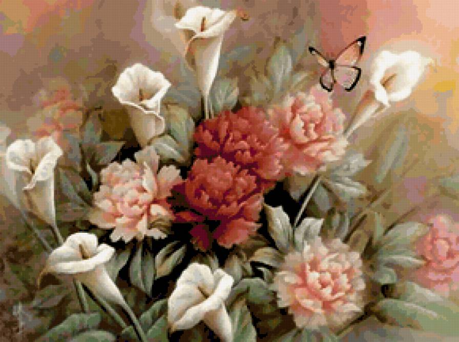 Цветы - живопись, картина, цветы - предпросмотр