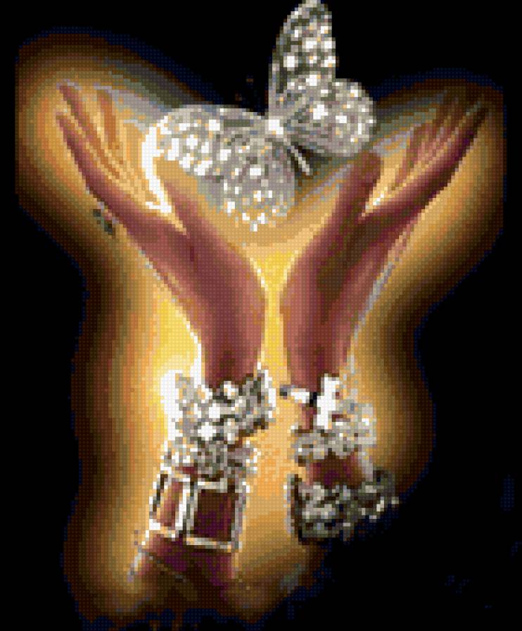 лети - свобода, женская нежность, руки, браслеты, бабочка - предпросмотр