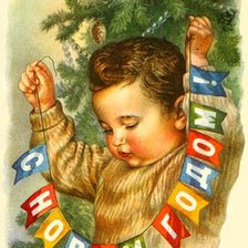 Схема вышивки «Ретро отккрытка с новым годом»