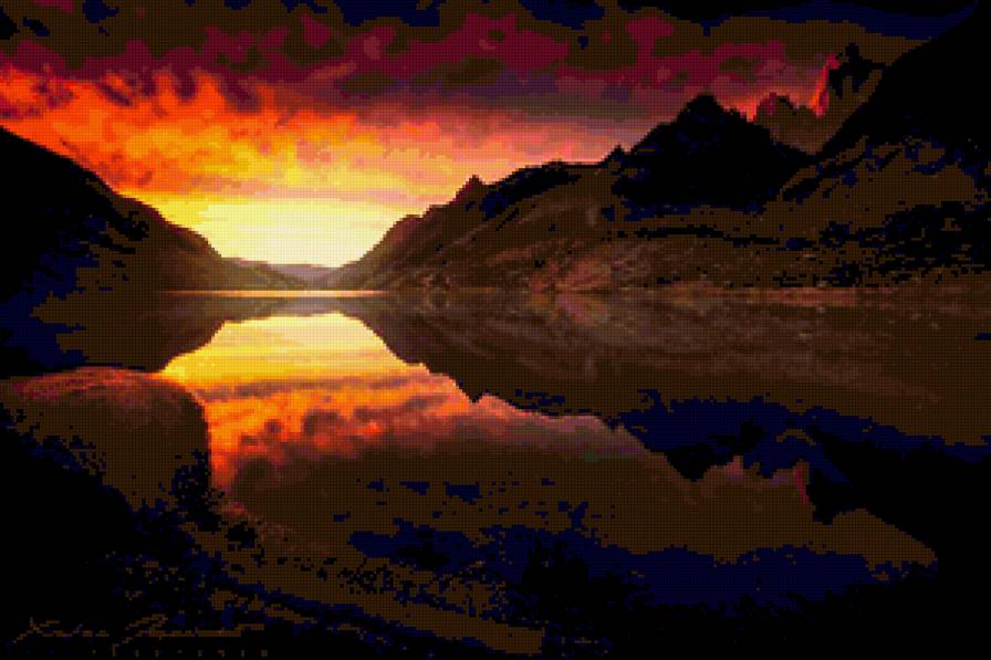 природа - горы, природа, река, лес - предпросмотр