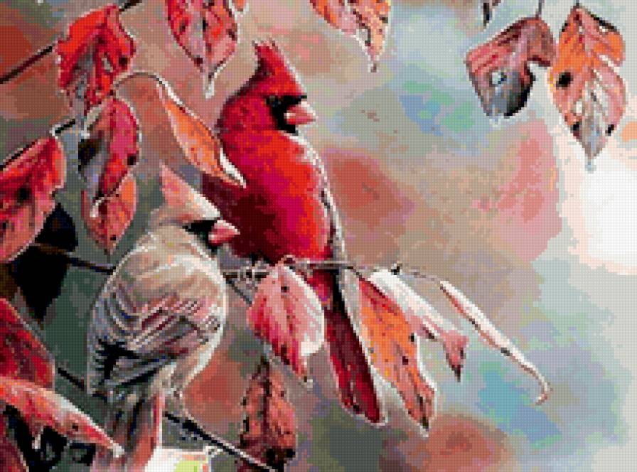 птицы - птицы, весна, природа, картина - предпросмотр