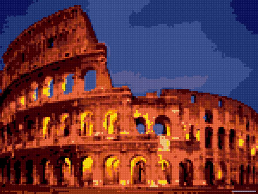 Колизей - рим, колизей, ночь, италия - предпросмотр