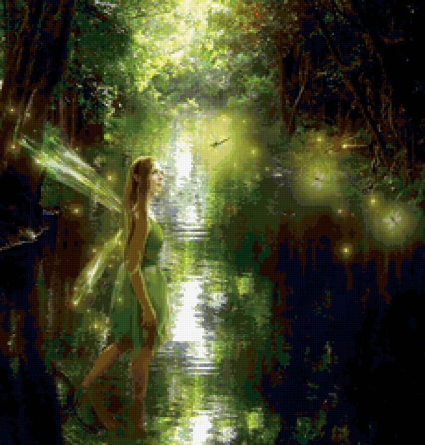 девушка - феи, девушка, любовь, эльфы, фентези - предпросмотр