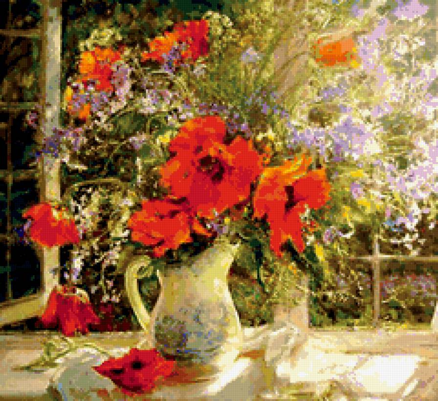 маки - натюрморт, букет, , природа, романтика, цветы - предпросмотр