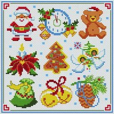 Схема вышивки «новогодние мини-вышивки»