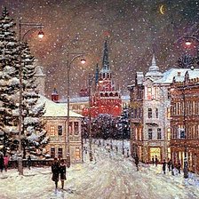 Схема вышивки «Снегопад в Москве»