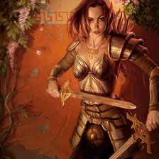 Схема вышивки «девушка-воин»