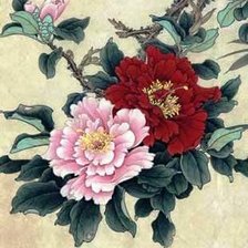 Схема вышивки «желтые пионы»