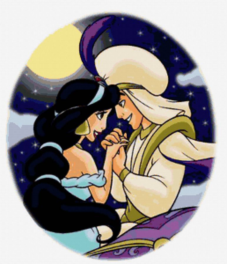 Алладин и Жасмин - мультик, принцессы диснея - предпросмотр