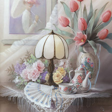 Схема вышивки «натюрморт с лампой»