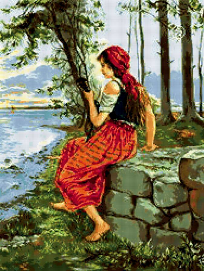 цыганка - картина, любовь, красота, девушка, одиночество - предпросмотр