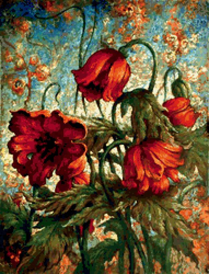 маки - природа, романтика, , натюрморт, цветы, букет - предпросмотр