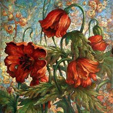 Схема вышивки «маки»