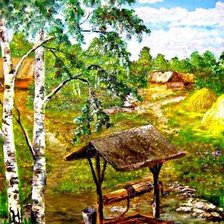 Схема вышивки «старый колодец»