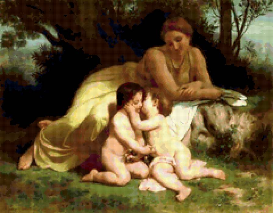 радость - картина, дамы, классика, люди, природа - предпросмотр