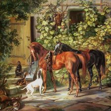 Схема вышивки «охота»