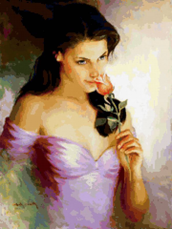 девушка - картина, красота, любовь, одиночество, девушка - предпросмотр