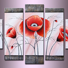 Схема вышивки «триптих маки»