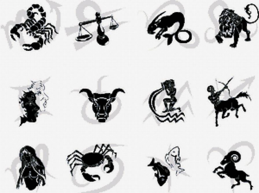 мини-гороскоп - гороскоп, мини-вышивка, знаки зодиака - предпросмотр