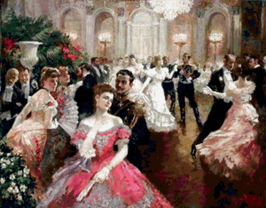 на балу - люди, любовь, картина, природа, классика, дамы - предпросмотр