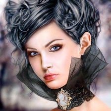 Схема вышивки «девушка»