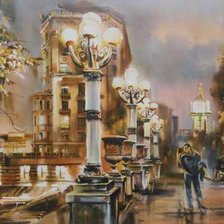 Схема вышивки «ночной город»