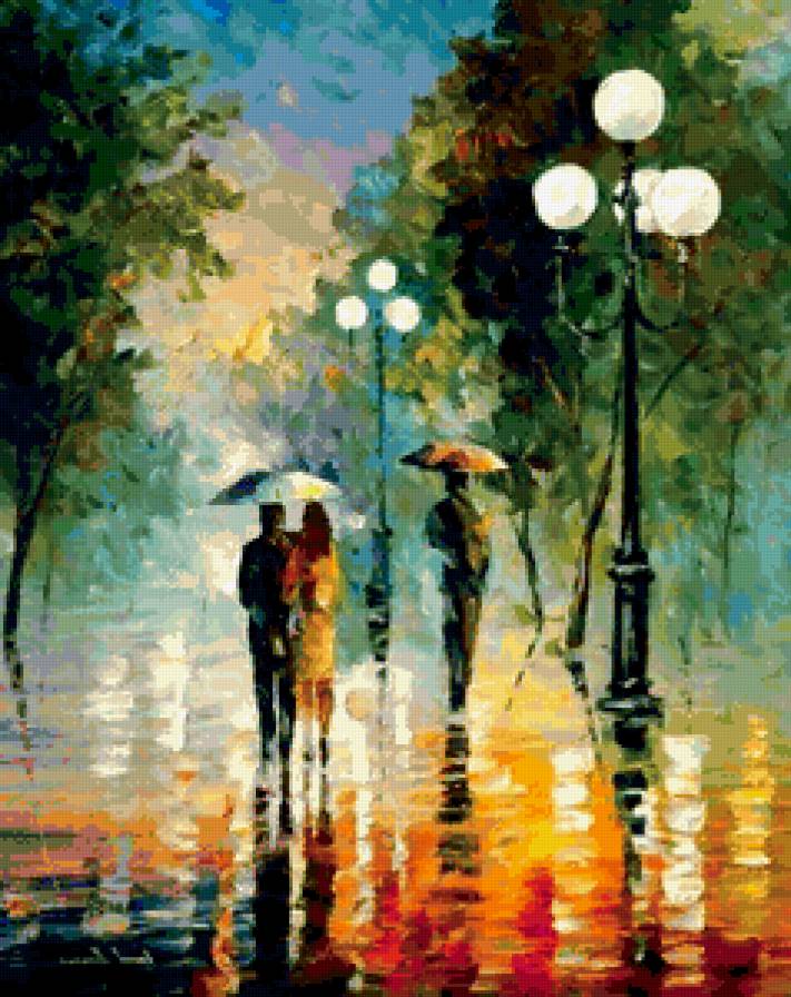 после дождя - картина, люди, классика, дамы, любовь, природа - предпросмотр