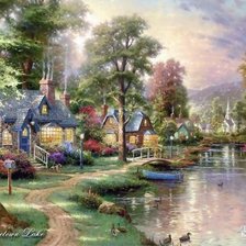 Схема вышивки «Праздник Света от Томаса Кинкейда (Thomas Kinkade)»
