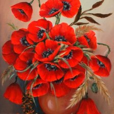 Схема вышивки «маки»