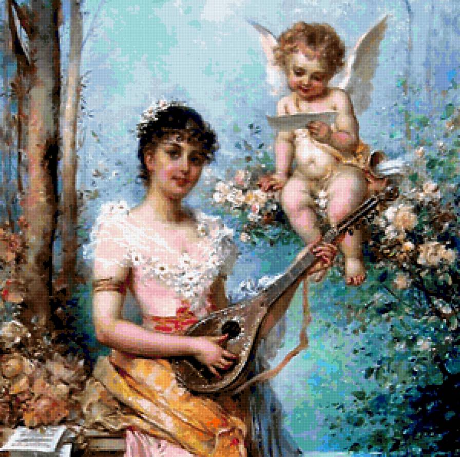 Идиллия и гармония - картина, портрет, живопись, девушка, красота женщины, женщина - предпросмотр