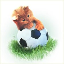 Схема вышивки «котенок мячик»