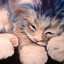 Схема вышивки «спящий кот»