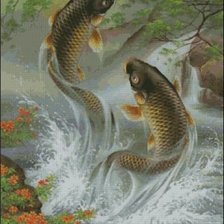 Схема вышивки «карпы»