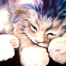 Схема вышивки «спящий кот2»