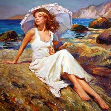 Схема вышивки «девушка»