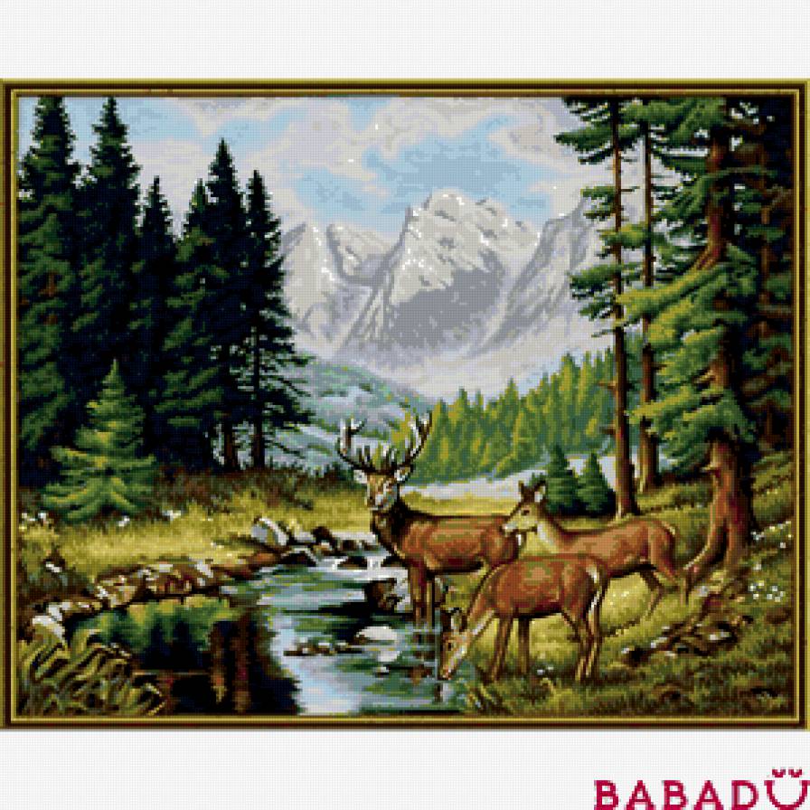 горный пейзаж - животные, горы - предпросмотр