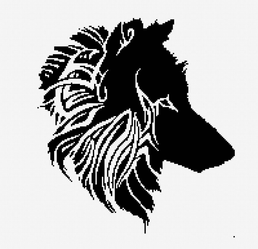 волк - монохром, волк, животные - предпросмотр