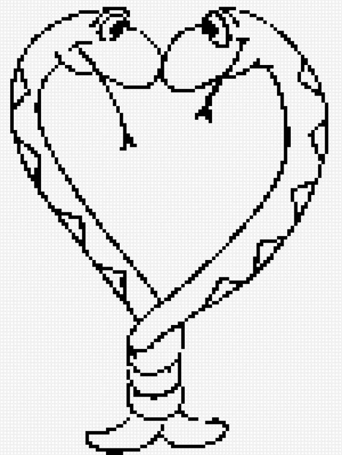 змеюки - монохром, сердце, змеи, детские - предпросмотр