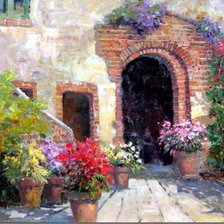 Схема вышивки «Дворик»