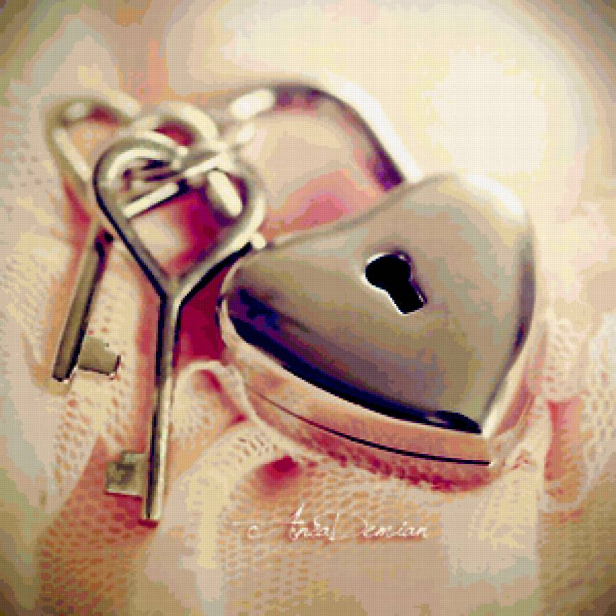 замок - сердце, замок, ключ - предпросмотр