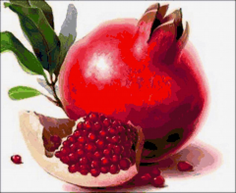 Гранат - натюрморт, гранат, фрукты, картина - предпросмотр