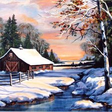 Схема вышивки «Зимний пейзаж»