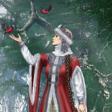 Схема вышивки «снегурочка и снегири»