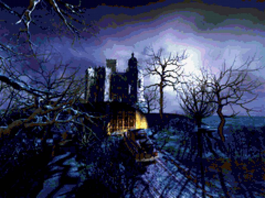 ночь в замке - ночь, замок - предпросмотр