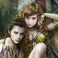 Схема вышивки «молодая пара аниме»