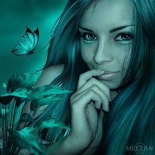 Схема вышивки «девушка и бабочка»