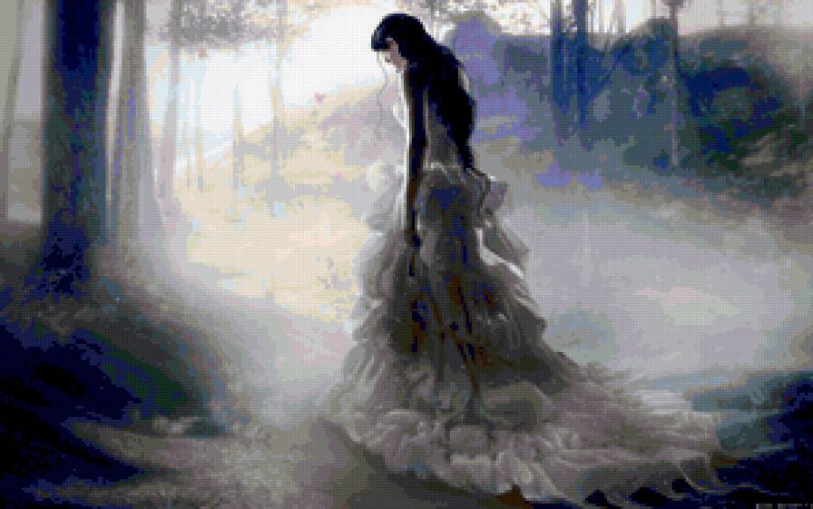 девушка в сказочном лесу - девушка, лес - предпросмотр