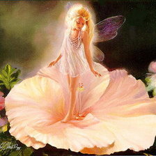 Схема вышивки «дюймовочка в цветке»