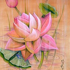 Схема вышивки «Лотос под дождем»